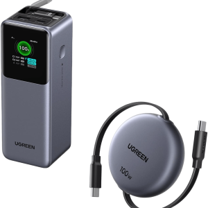 (Bundle) UGREEN Nexode 20000mAh 165W Power Bank + 100W Retractable USB-C Cable